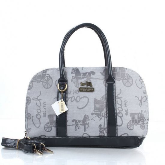 Coach Poppy Logo Style Medium Grey Satchels EUL